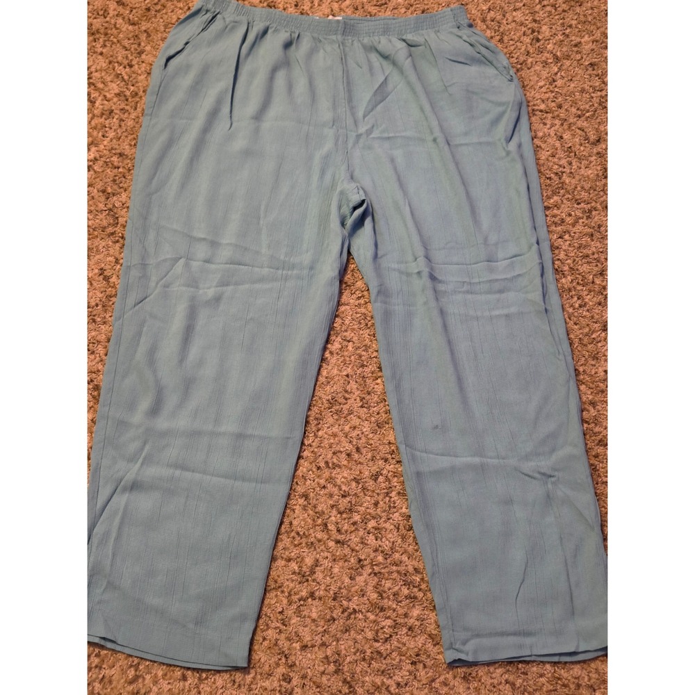 Alfred Dunner Elastic‎ Waistband Straight Pants Women's Size 24W Blue